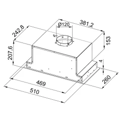 Korpus QUBIK 60x77 biały z czarnym okapem OKPZH18EF