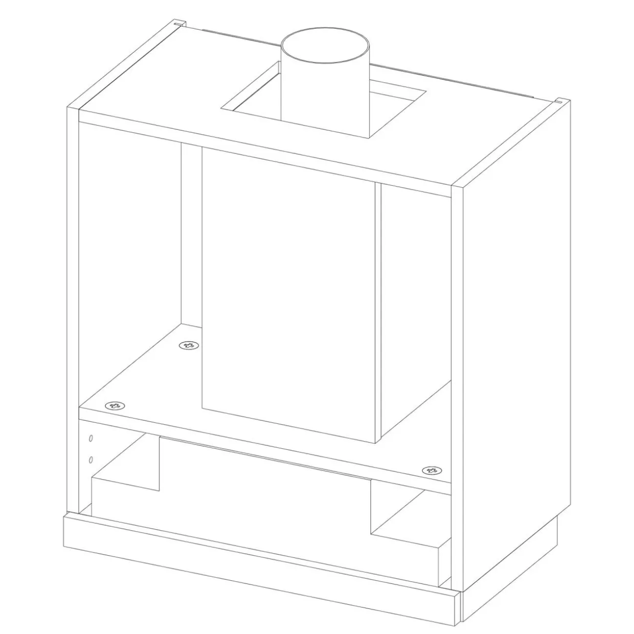 Korpus QUBIK 60x60 biały z okapem czarnym OKPZH17EF