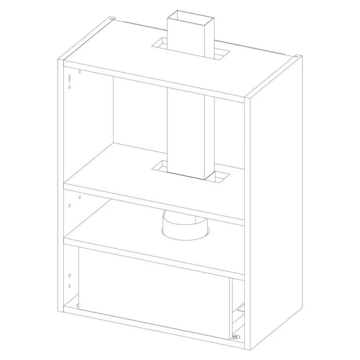 Korpus QUBIK 60x77 cm biały z czarnym okapem OKPZH19EF