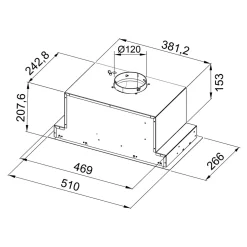 Korpus QUBIK 60x77 dębowy z czarnym okapem OKPZH19EF
