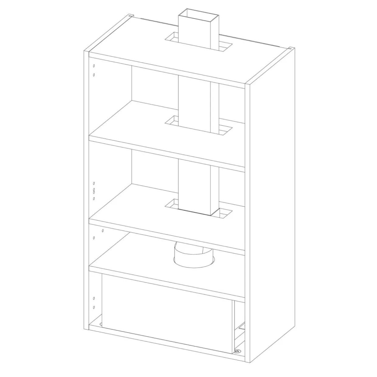 Korpus QUBIK 60x98,5 grafit z okapem czarnym OKPZH18EF