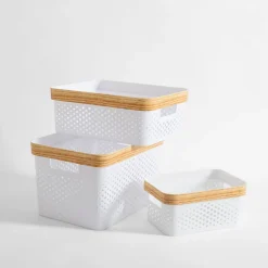 Kosz do przechowywania biały 36x27x13,5 cm