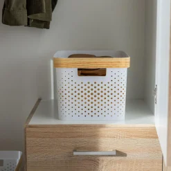 Kosz do przechowywania biały 36x27x24 cm
