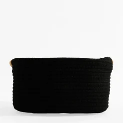 Kosz do przechowywania czarny 32x28x15 cm