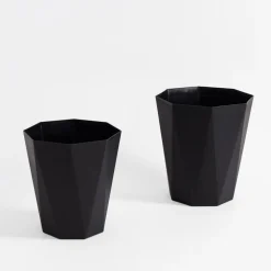 Kosz na śmieci geometryczny czarny 28 cm