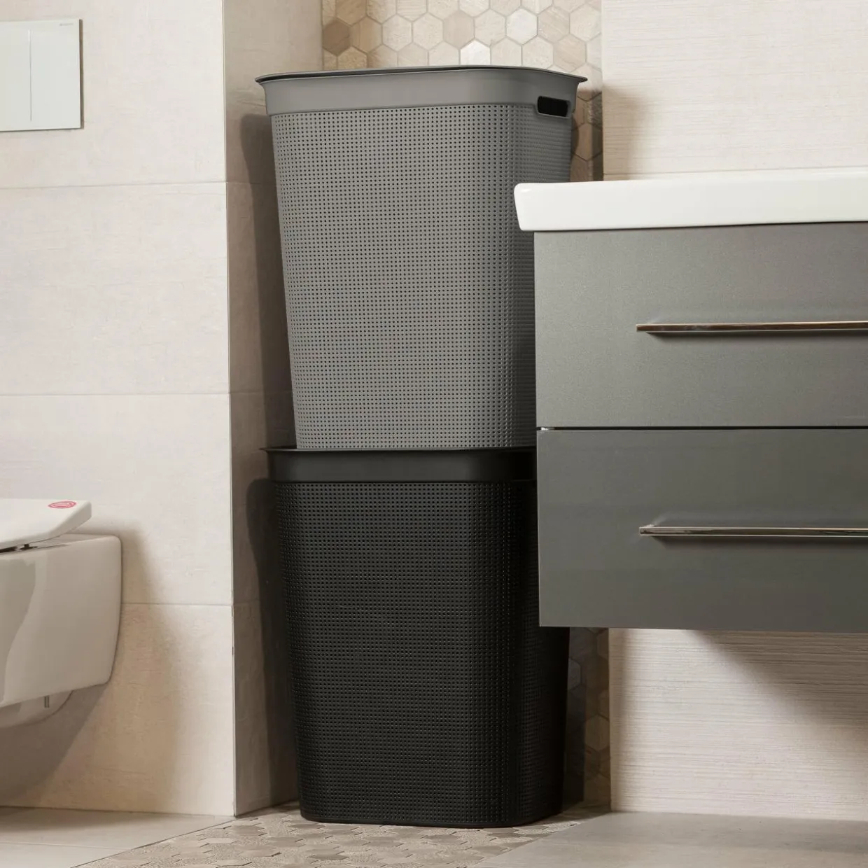 Kosz na pranie antracytowy BRISEN 50 l