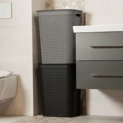 Kosz na pranie szarobrązowy BRISEN 50 l