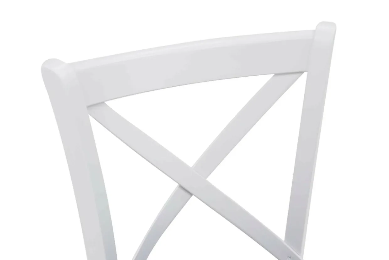 Krzesło drewniane białe, z czarnym siedziskiem FRESCO
