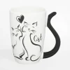 Kubek dwa koty BLACK CAT 370 ml czarny biały