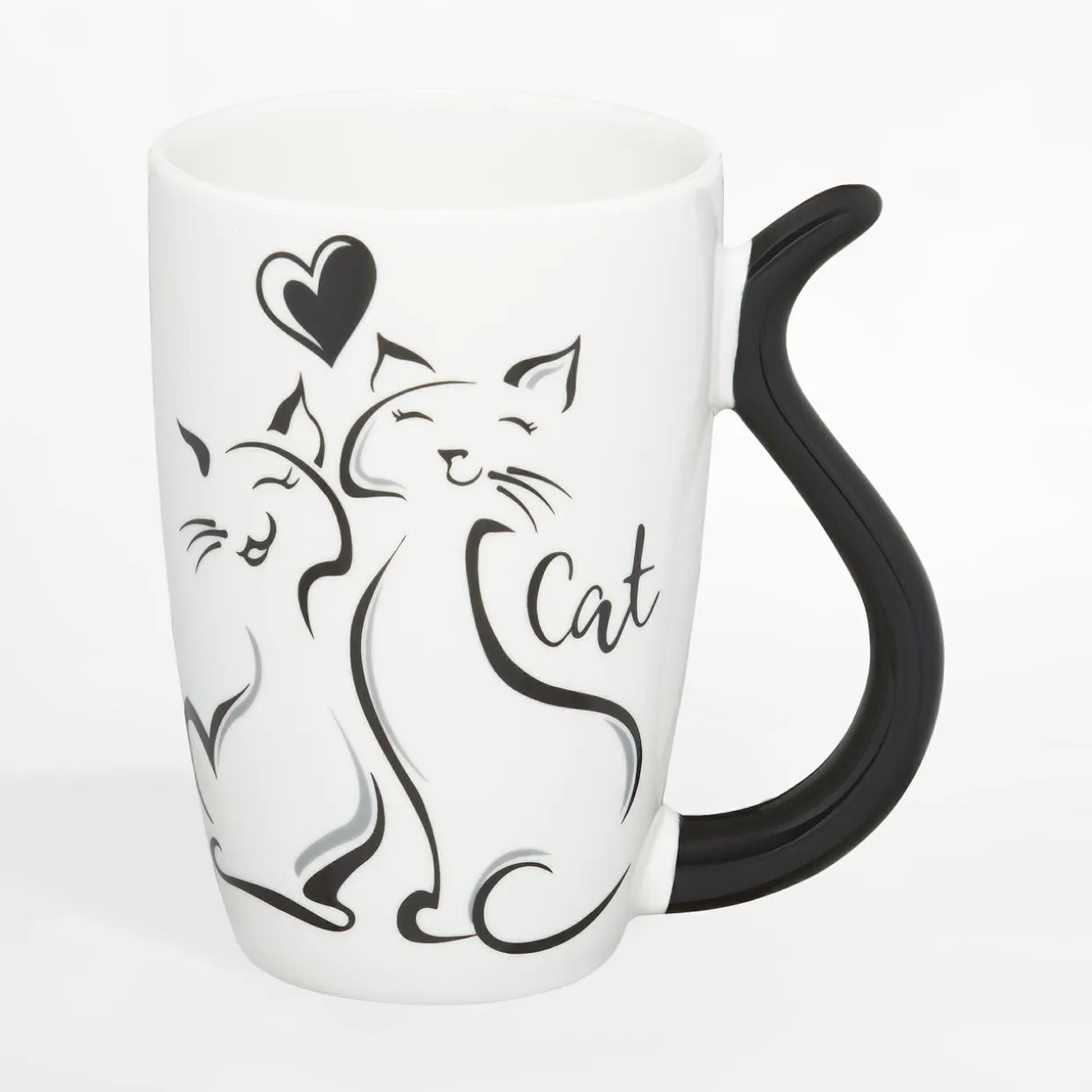 Kubek dwa koty BLACK CAT 370 ml czarny biały