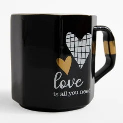 Kubek porcelanowy LOVE czarny 330 ml