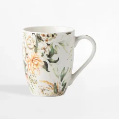 Kubek porcelanowy w kwiaty 340 ml