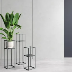 Kwietnik metalowy loftowy czarny LILLIE 47 cm