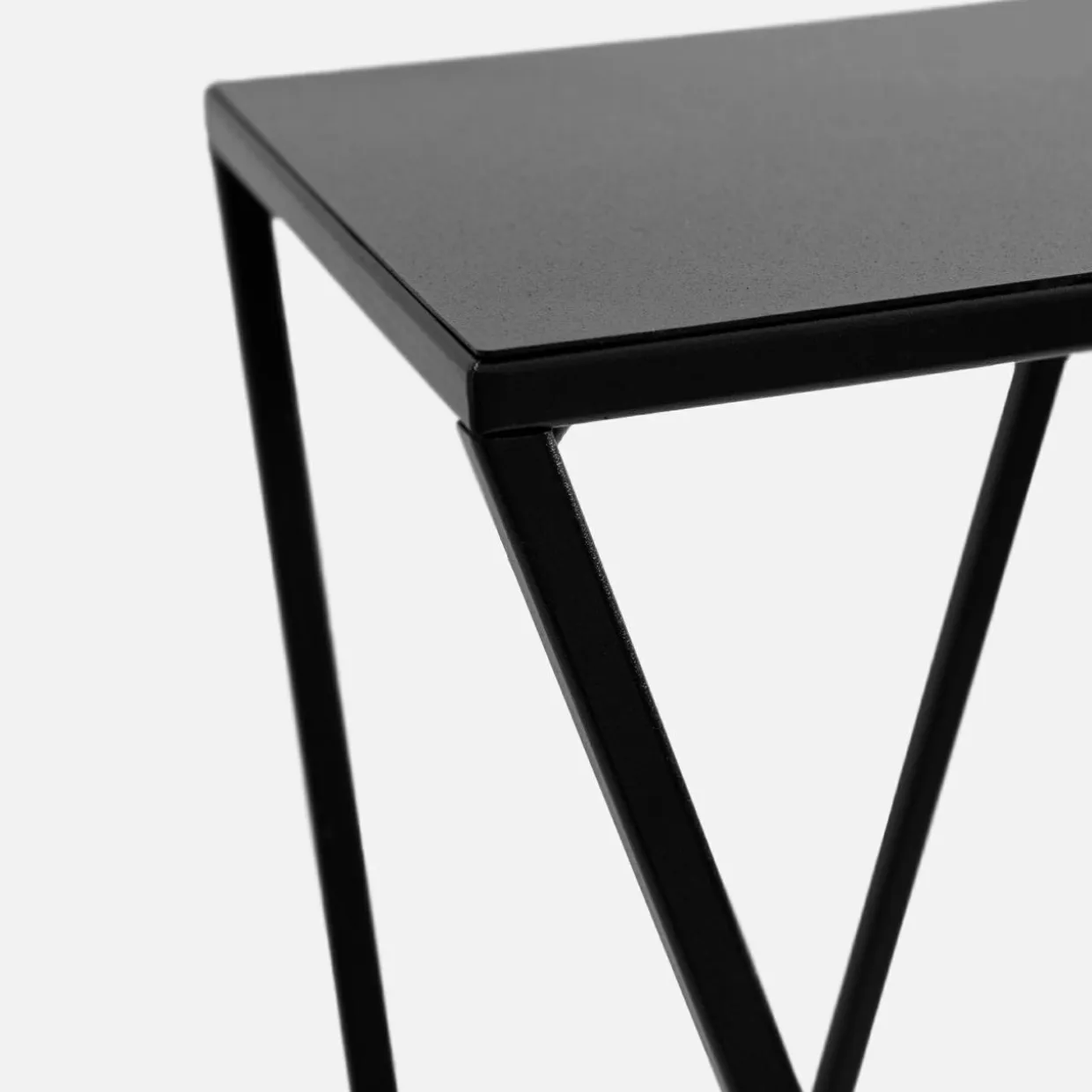 Kwietnik stalowy loftowy czarny ERNEE L 77 cm