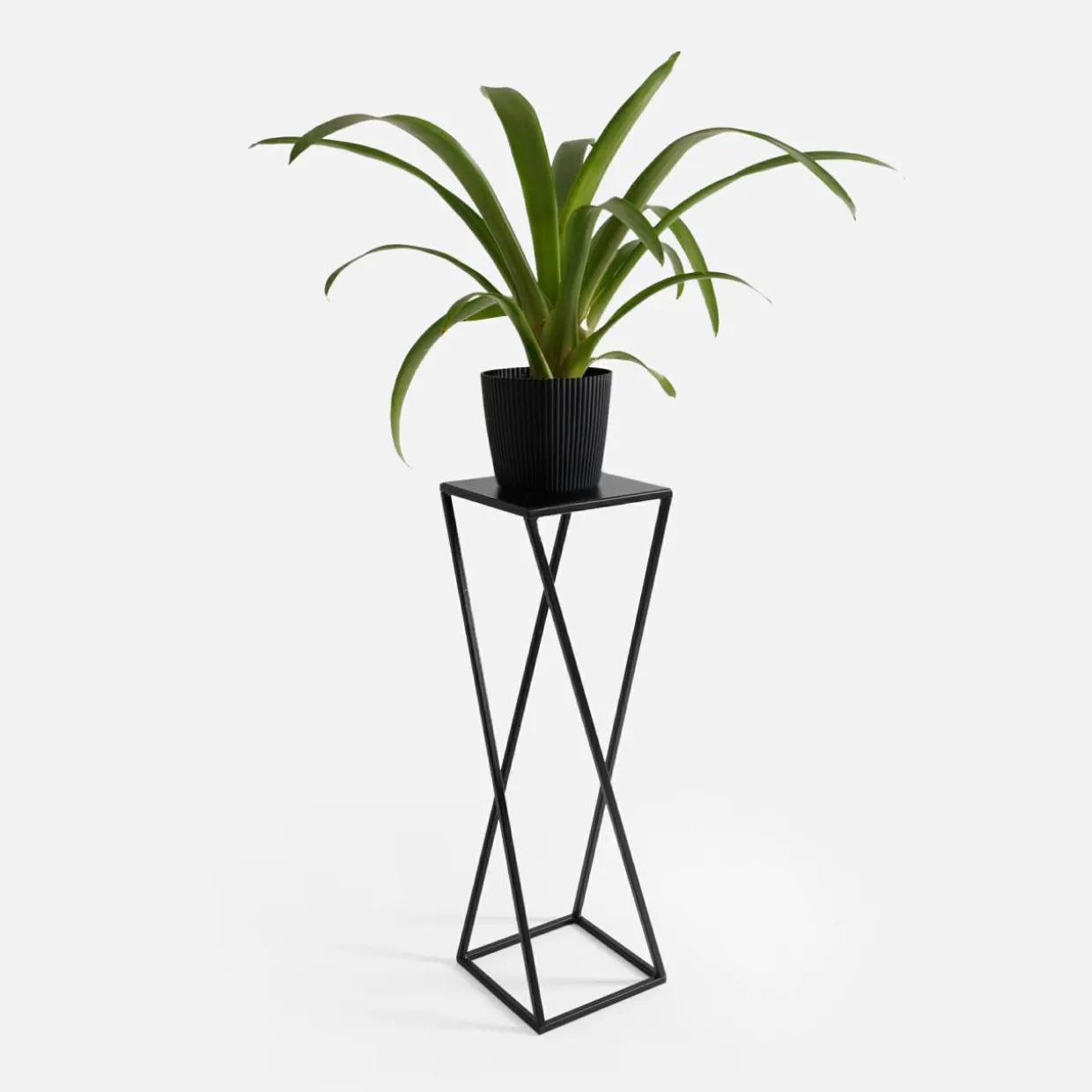 Kwietnik stalowy loftowy czarny ERNEE L 77 cm