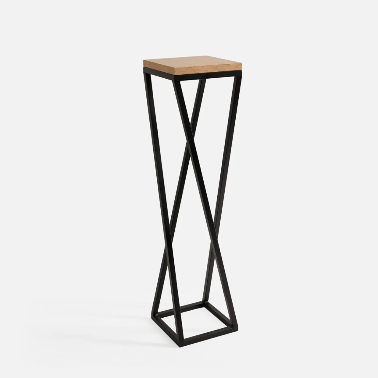 Kwietnik stalowy loftowy czarny dąb LESCAR M 77 cm