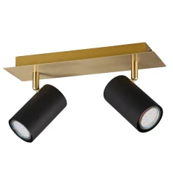 Lamp asufitowa listwa 2 reflektory czarno-złota MARLEY