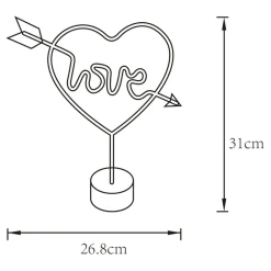 Lampa dekoracyjna LED serce czerwona LOVE