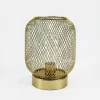 Lampa dekoracyjna LED siatkowy klosz złota 14x16,5 cm