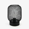 Lampa dekoracyjna LED siatkowy klosz czarna 14x16,5 cm