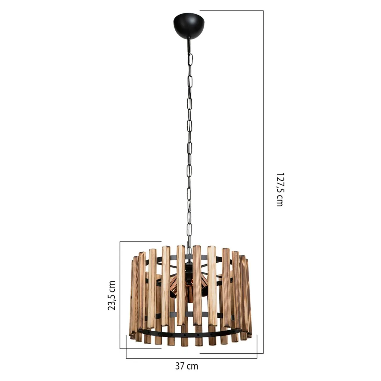 Lampa drewniana wisząca rustykalna AHLAT 37 cm