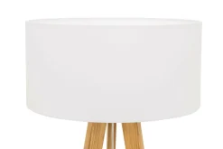 Lampa na drewnianym trójnogu abażur biały LOTTA