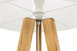 Lampa na drewnianym trójnogu abażur biały LOTTA