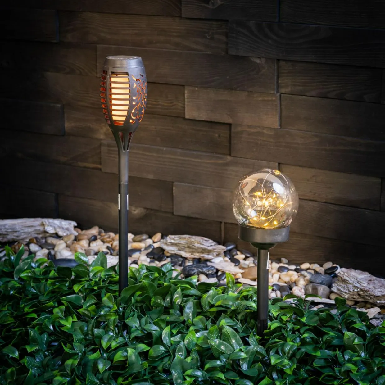 Lampa outdoorowa solarna IP44 ciemnoszara 33 cm