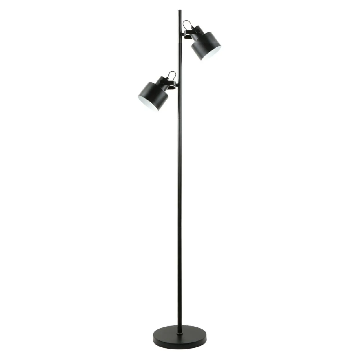 Lampa podłogowa 2 reflektory czarna DRACO