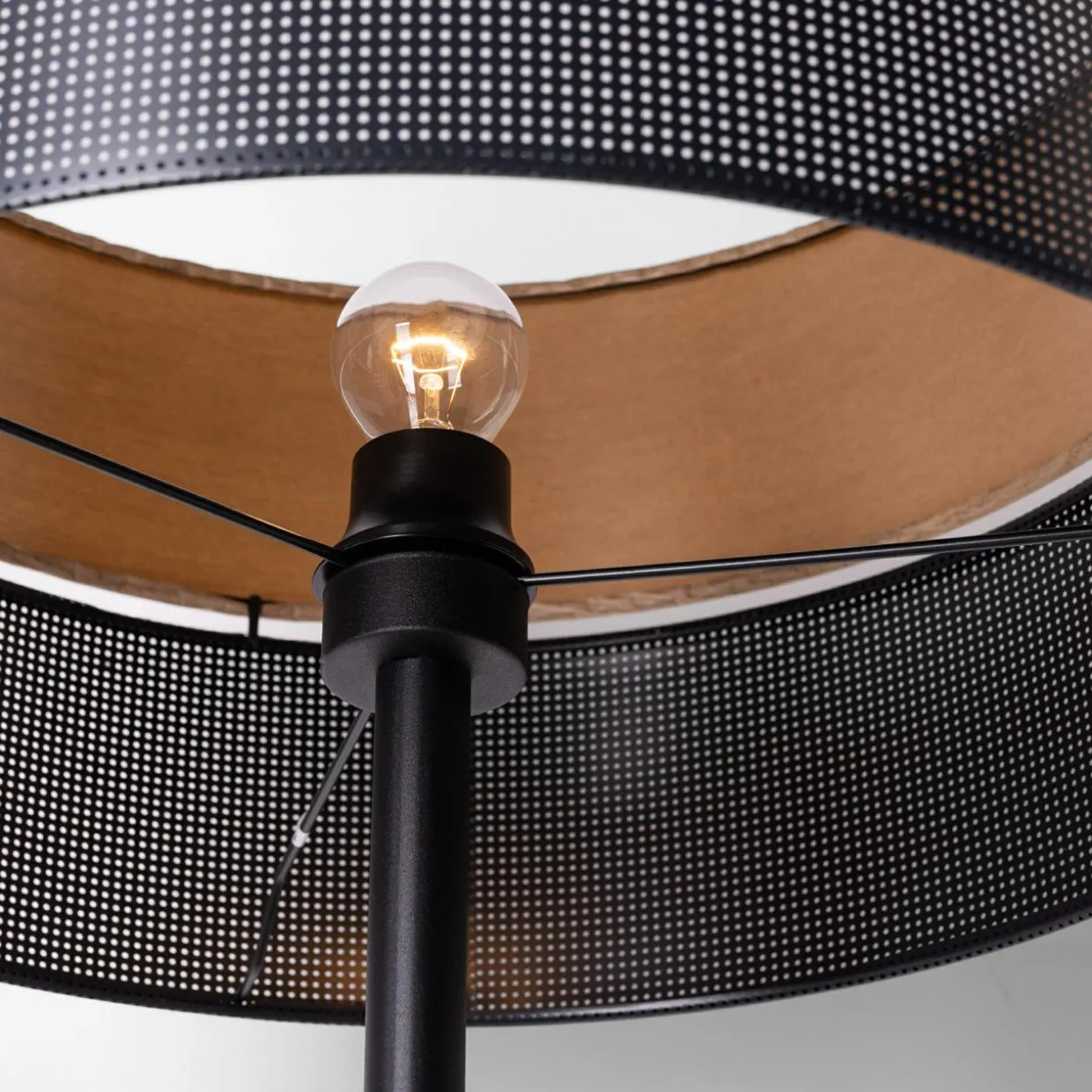 Lampa podłogowa boho z abażurem NICOL