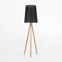 Lampa podłogowa czarny abażur WALZ