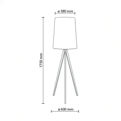Lampa podłogowa czarny abażur WALZ