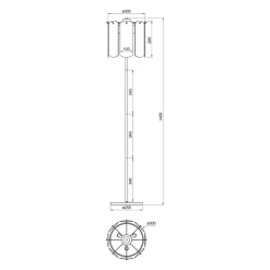 Lampa podłogowa dymione szkło czarna NIRA
