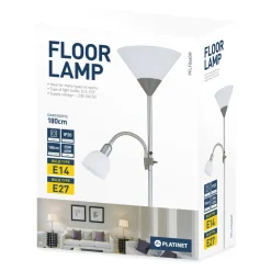 Lampa podłogowa E14 E27 podstawa szara