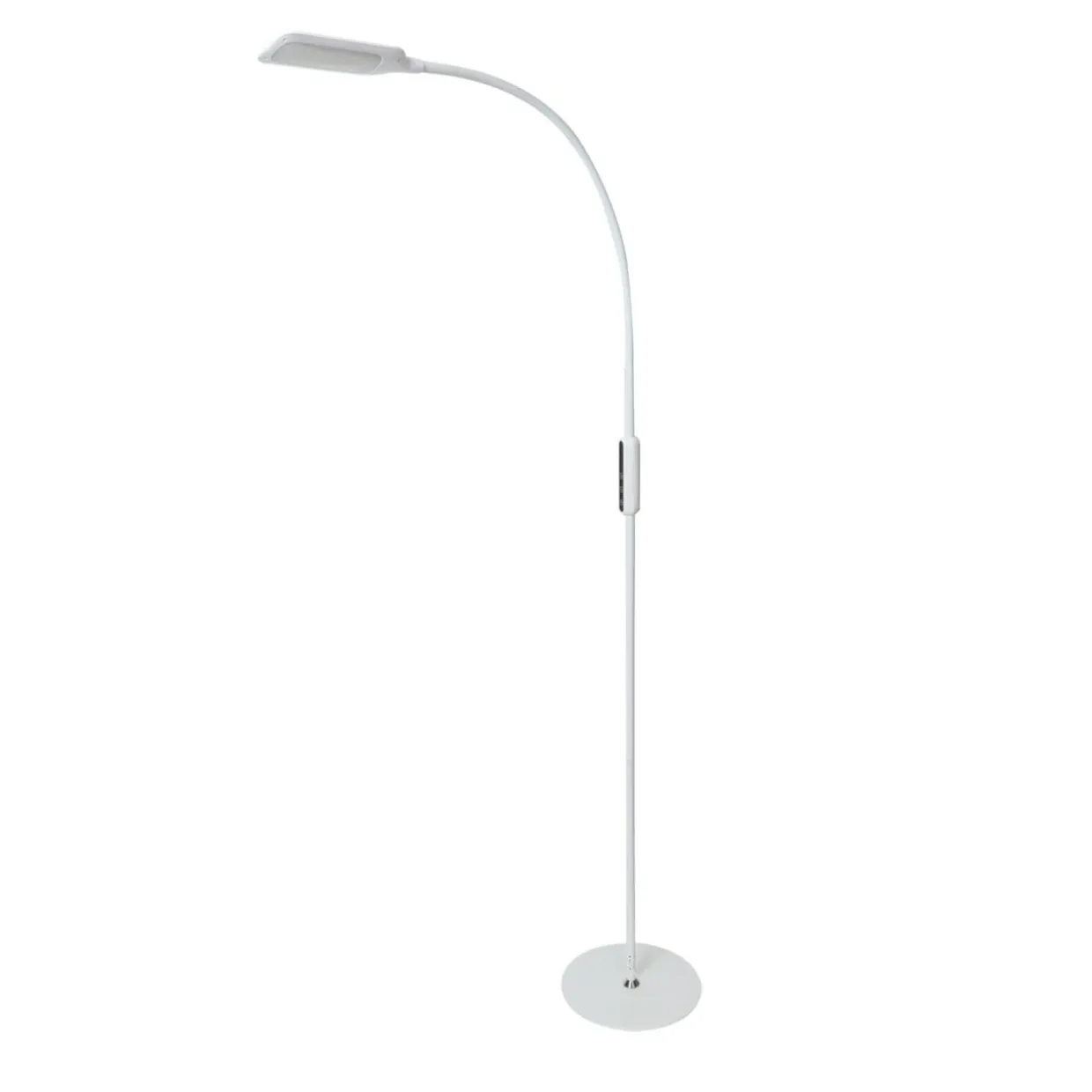 Lampa podłogowa LED biała ze sterowaniem manualnym i na pilota