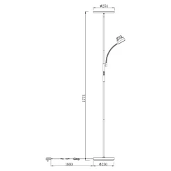 Lampa podłogowa LED czarna MANDI