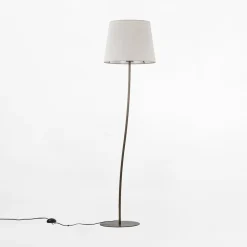 Lampa podłogowa lniany abażur NICOLA BROWN