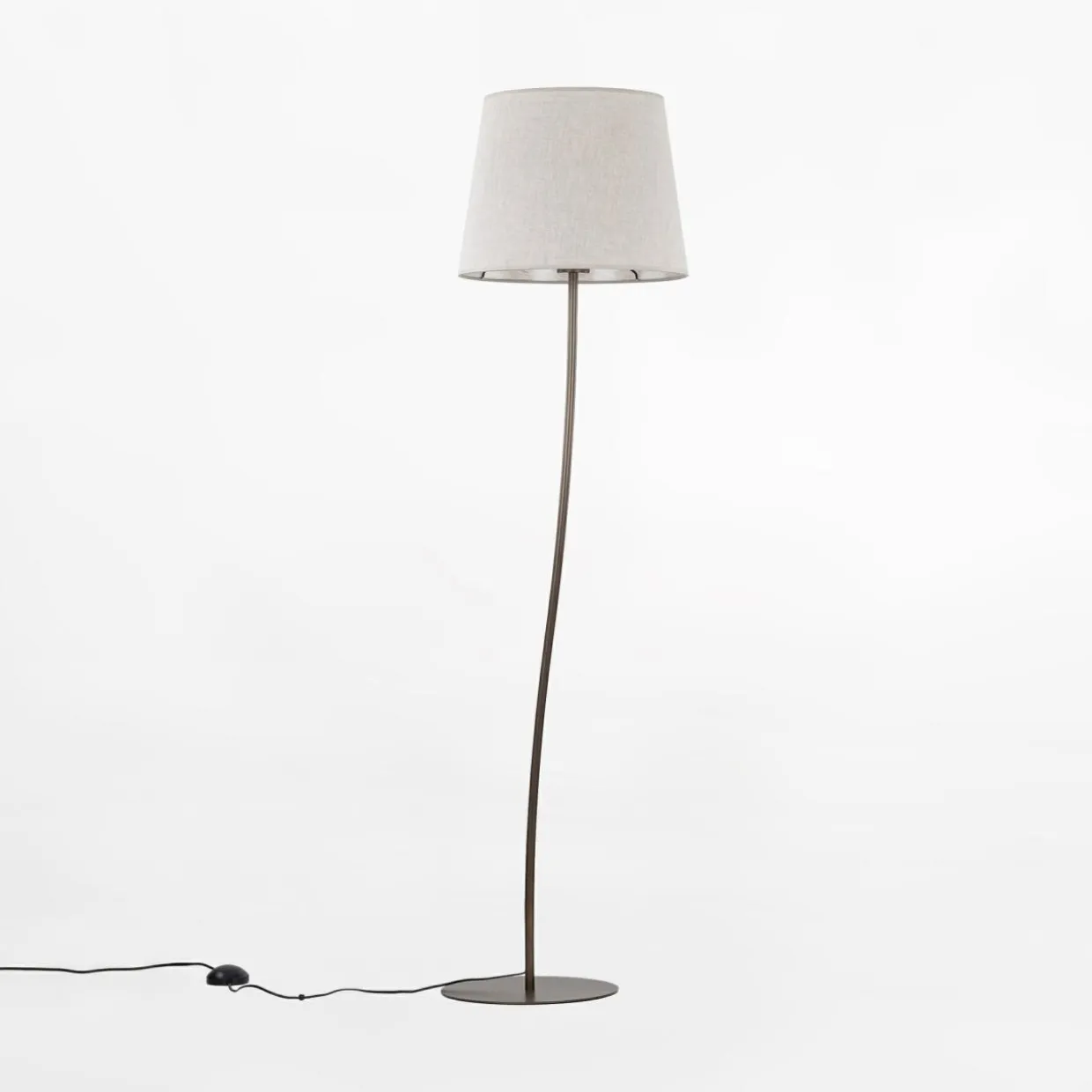 Lampa podłogowa lniany abażur NICOLA BROWN