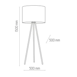 Lampa podłogowa na czarnym trójnogu JUTA