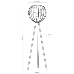 Lampa podłogowa na trójnogu czarna UNIVERSO