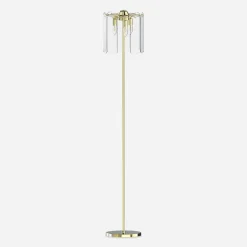 Lampa podłogowa transparentne szkło złota NIRA