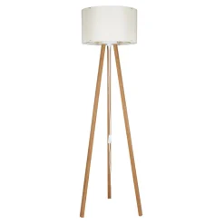Lampa podłogowa trójnóg bambus kremowa PIKO
