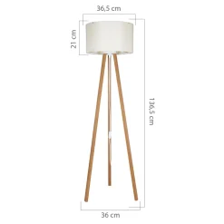 Lampa podłogowa trójnóg bambus kremowa PIKO