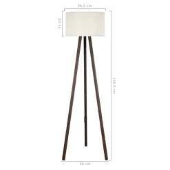 Lampa podłogowa trójnóg orzech kremowa PIKO
