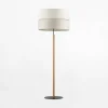 Lampa podłogowa z abażurem szary ECO