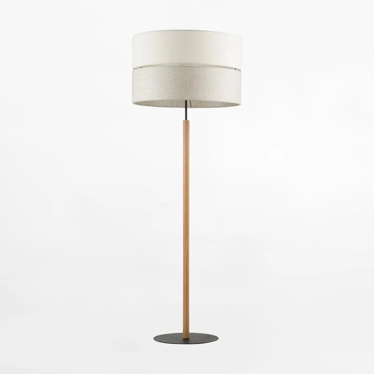 Lampa podłogowa z abażurem szary ECO