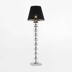 Lampa podłogowa z abażurem czarna FUDŻI