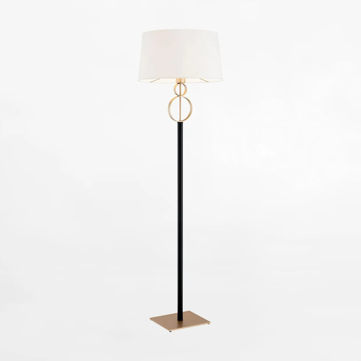 Lampa podłogowa z abażurem czarno-złota PERSEO