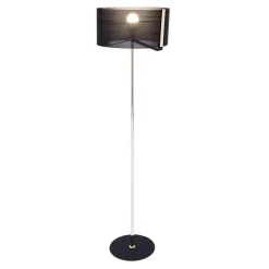 Lampa podłogowa z ozdobnym abażurem czarno-złota ETRO
