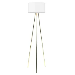 Lampa podłogowa złota abażur biały UMBERTO